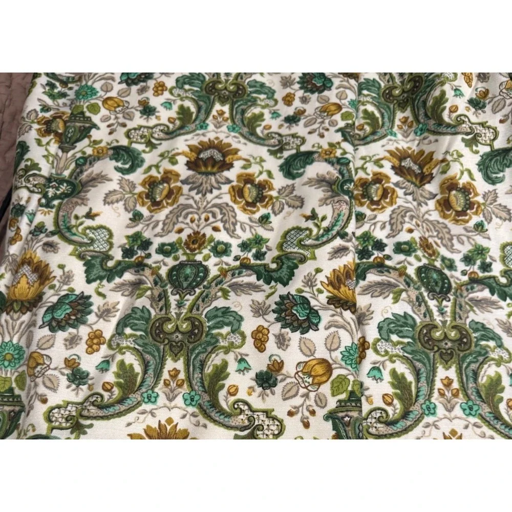 Vtg 60s Floral Damask Tapestry Curtain Set of 2 Baroque Pattern Ornat PinchPleat